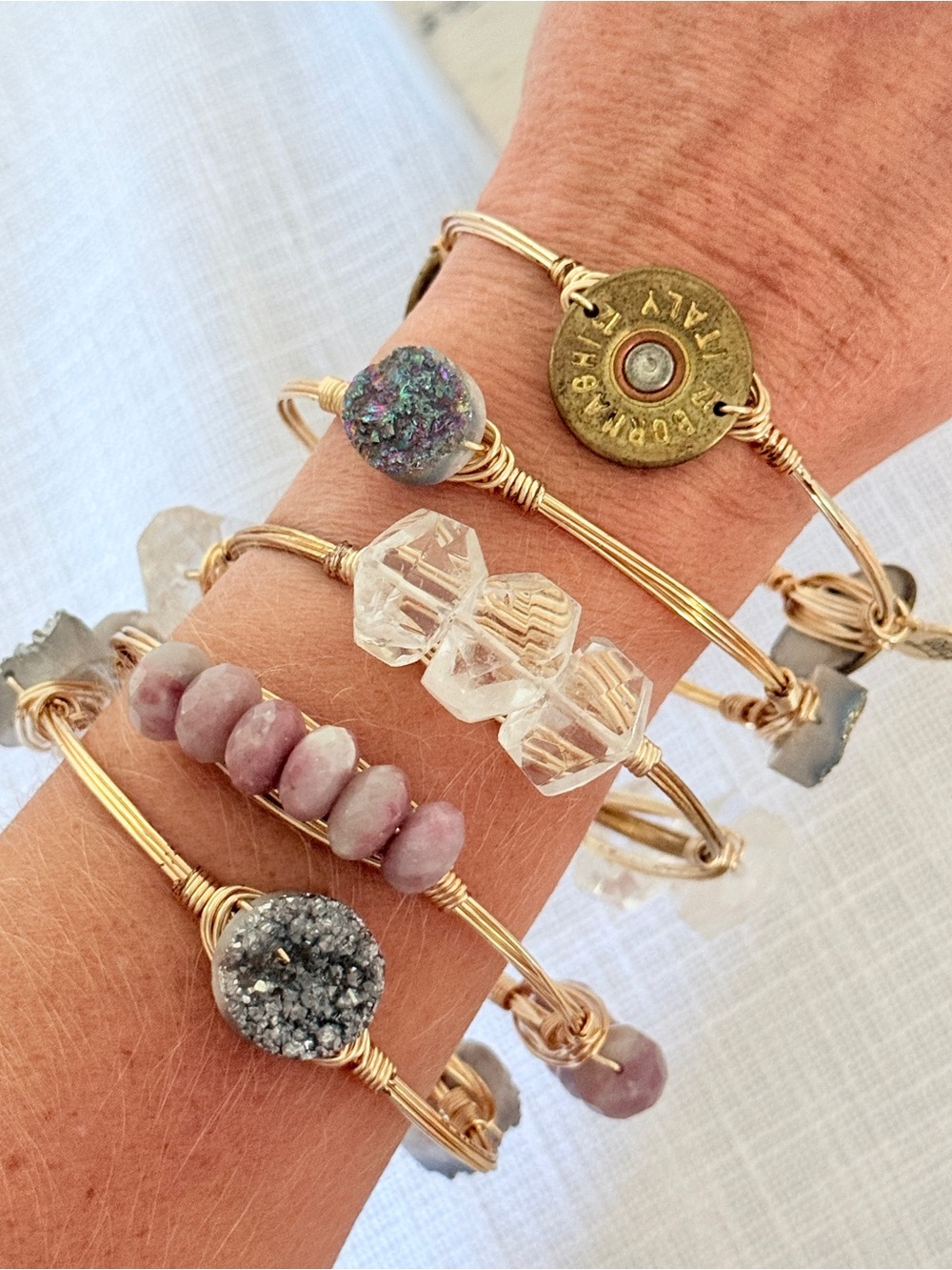 Bourbon & Bowties 5-Piece Curated Stack • Druzy, Quartz & Shotgun Shell
